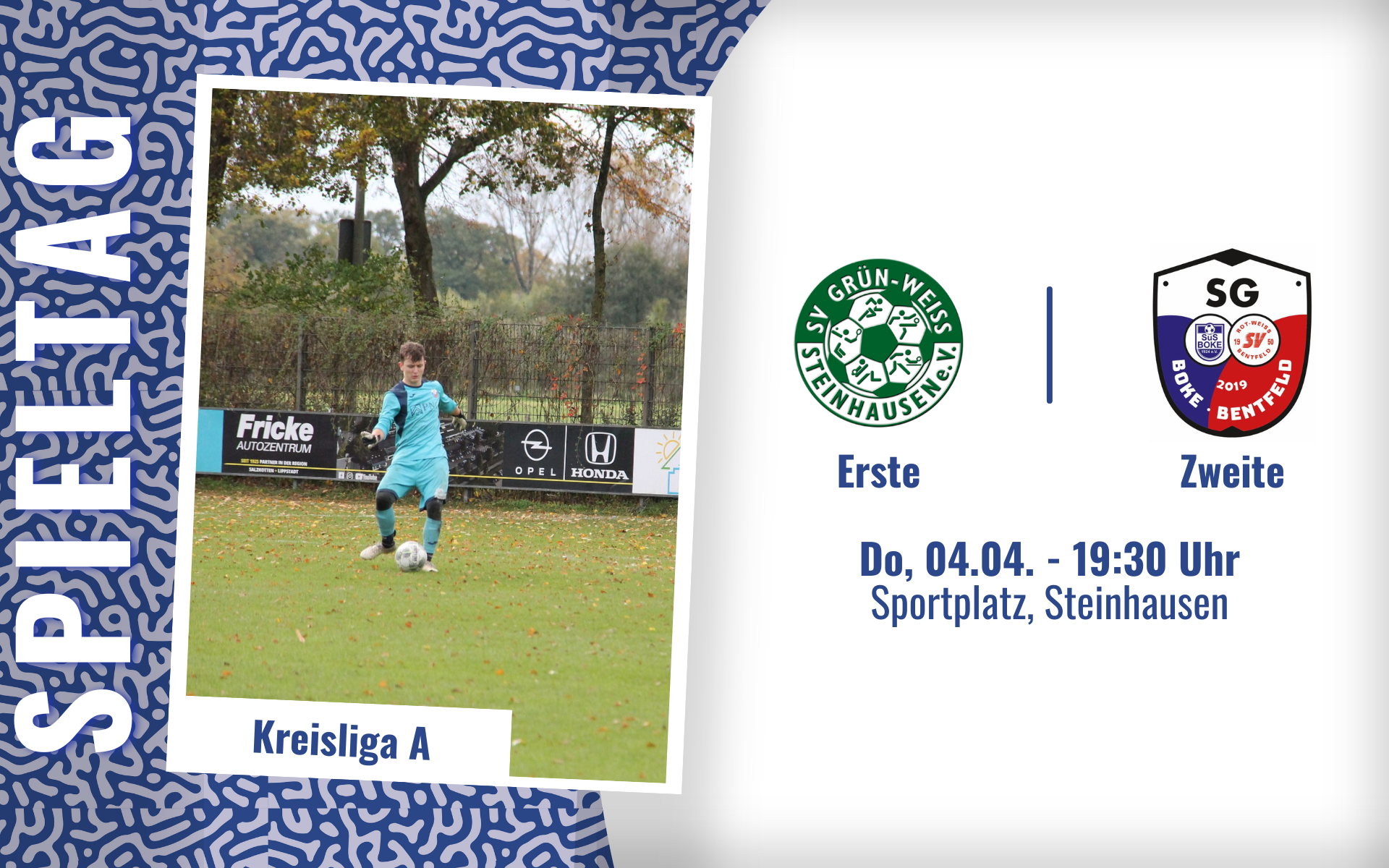 Nachholspiel am Donnerstagabend: II. Mannschaft spielt beim SV GW Steinhausen