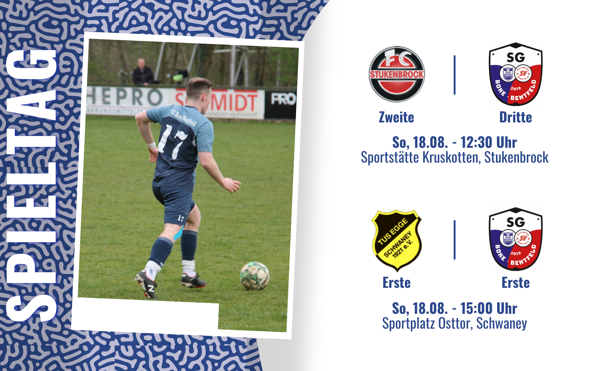 SG-Teams spielen am Sonntag in Schwaney und Stukenbrock