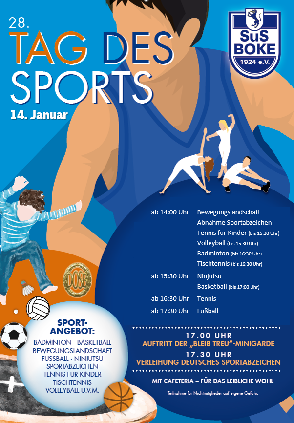 Sportangebote und Uhrzeiten am Tag des Sports