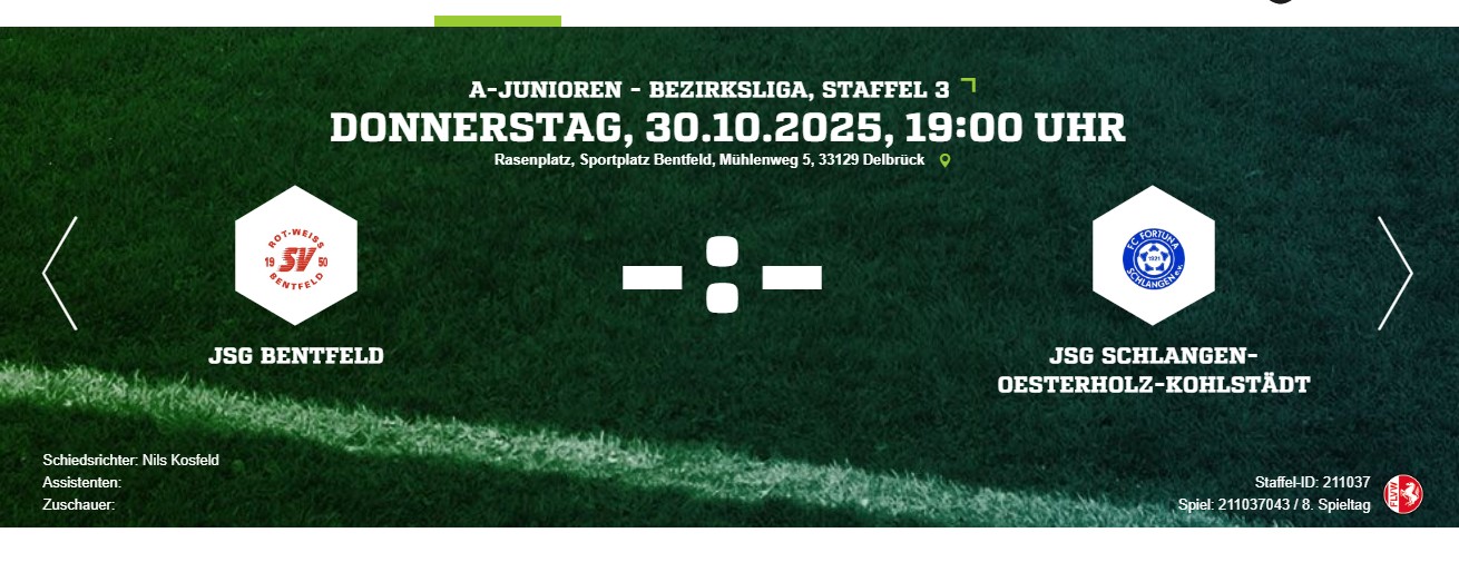 JSG A-Jugend empfängt am Donnerstag die JSG Schlangen-Oesterholz-Kohlstädt