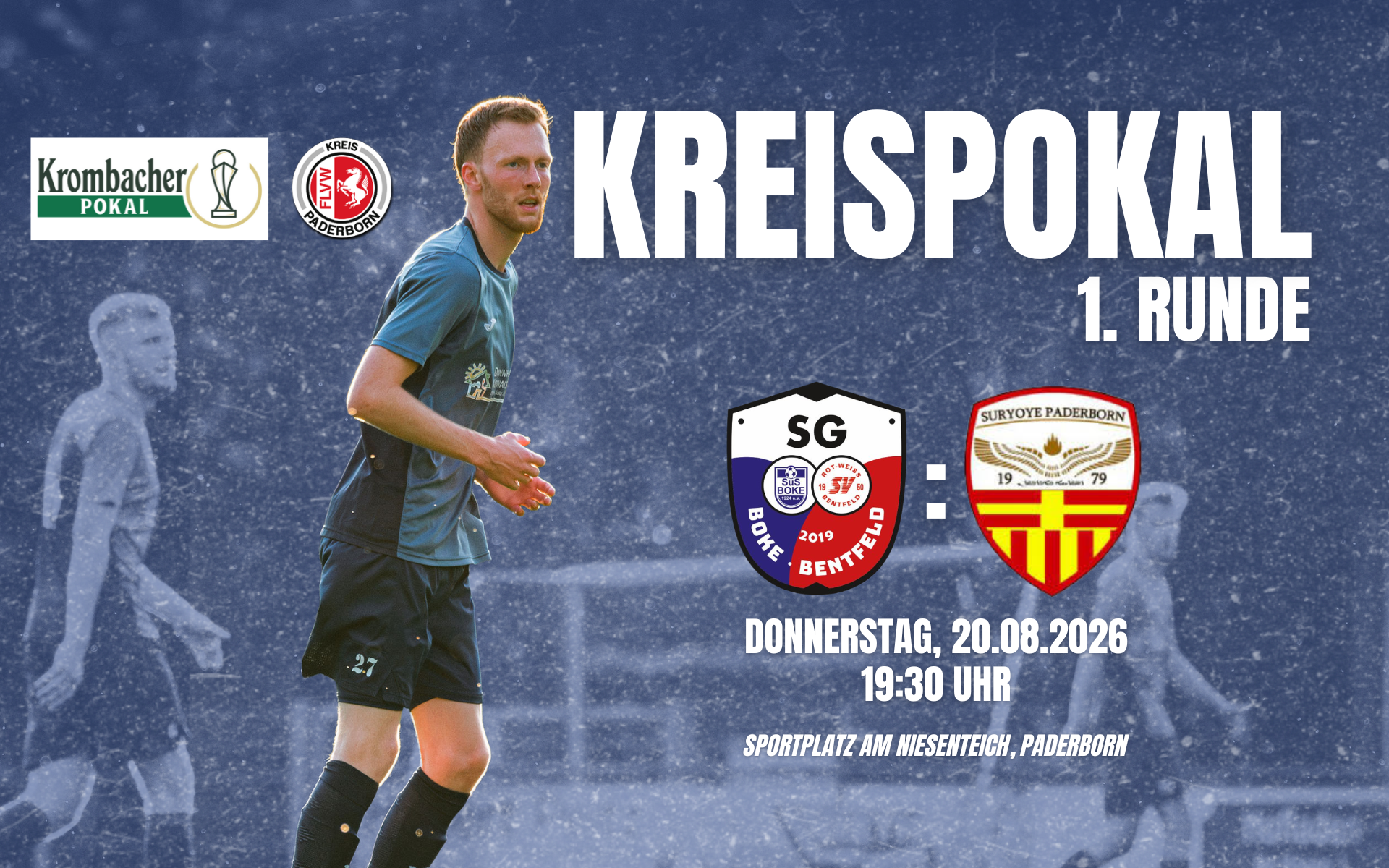1. Kreispokalrunde: SG Boke/Bentfeld ist am Donnerstag bei Suryoye Paderborn zu Gast