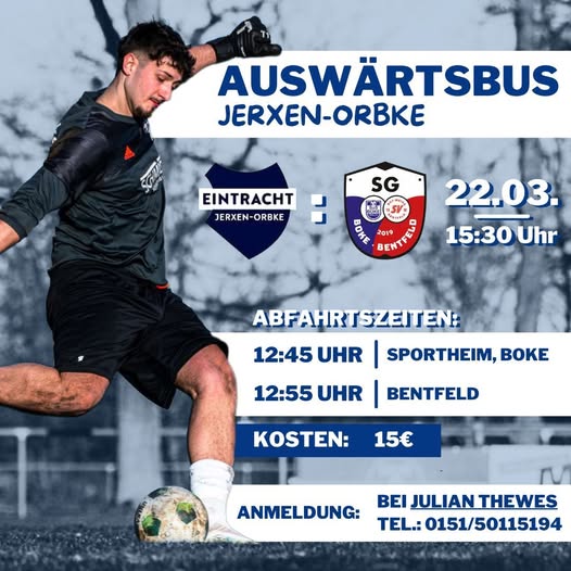 Mit dem Fanbus am Sonntag zum Spiel beim SV Eintracht Jerxen-Orbke